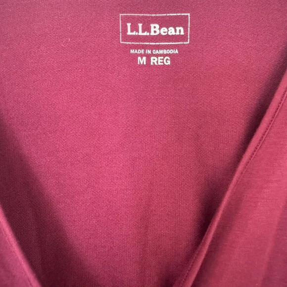 L.L.Bean burgundy long sleeve‎ top size  medium EUC 100% Cotton - Picture 2 of 3